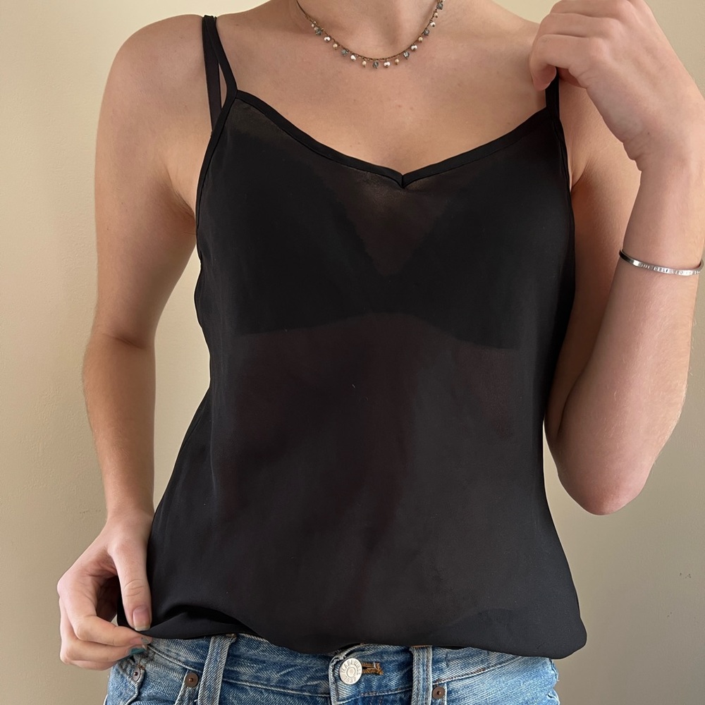 Sheer black vintage top size small